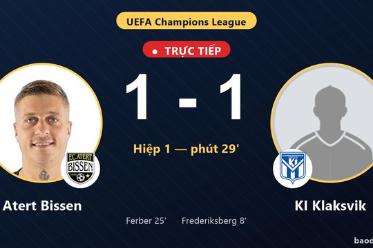 Trực tiếp Atert Bissen vs KI Klaksvik: Hiệp 2 bắt đầu, hòa 1-1