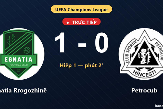 Trực tiếp Egnatia Rrogozhinë vs Petrocub: Egnatia Rrogozhinë mở tỷ số