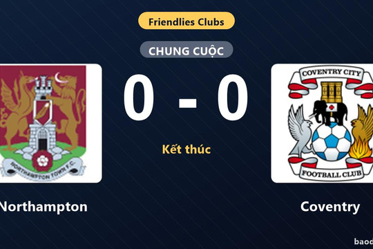 Northampton và Coventry chia điểm trong trận giao hữu không bàn thắng