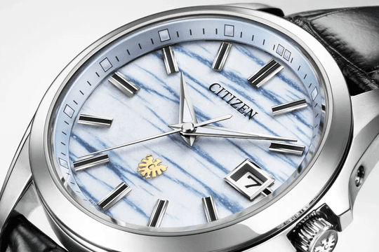 Đồng hồ Citizen AQ4090-08A mặt giấy Washi nhuộm chàm chính thức cho đặt trước