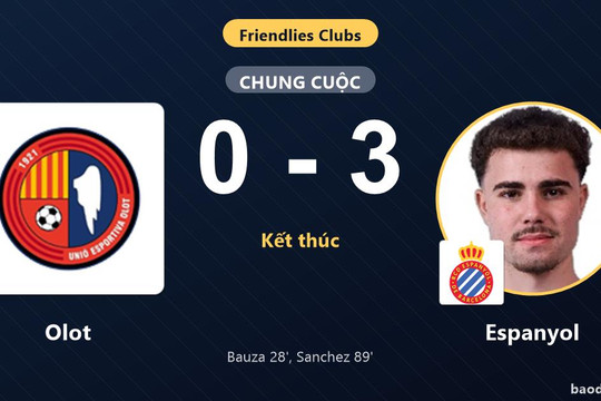 Espanyol thắng đậm Olot, còn chủ nhà nhận thất bại ở trận giao hữu