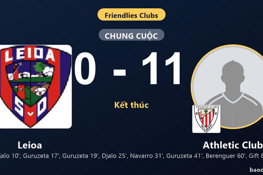 Athletic Club thắng 11-0, Leioa nhận thất bại nặng nề