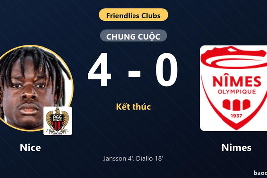 Nice thắng đậm Nimes, khởi đầu thuận lợi trong trận giao hữu
