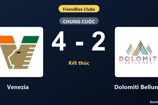 Venezia thắng đậm Dolomiti Bellunesi trong trận giao hữu