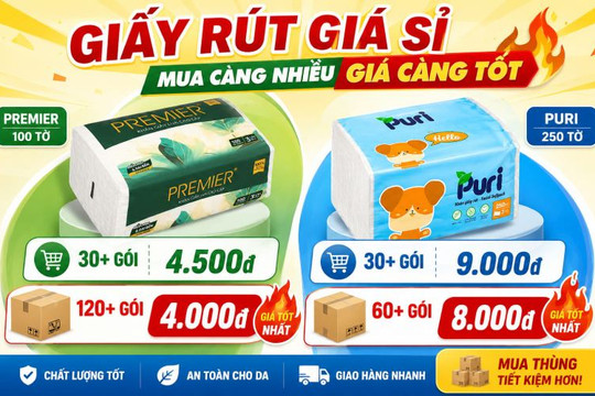 Mẹo nhập giấy ăn giá sỉ chỉ từ 4.000 đồng cho chủ quán tại Bách hóa XANH