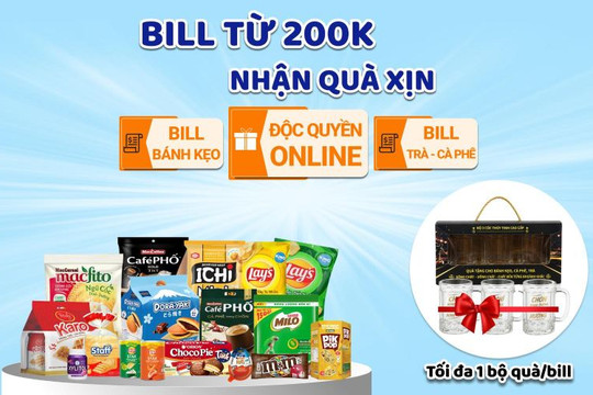Mẹo nhận bộ 3 ly thủy tinh cao cấp khi mua bánh kẹo và cà phê online tại Bách hóa XANH