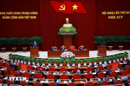 Thông cáo báo chí về ngày làm việc thứ ba Hội nghị lần thứ ba Ban Chấp hành Trung ương Đảng khóa XIV
