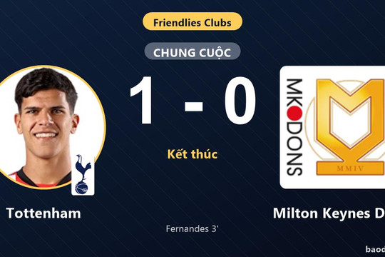 Tottenham thắng tối thiểu, Milton Keynes Dons trắng tay ở trận giao hữu