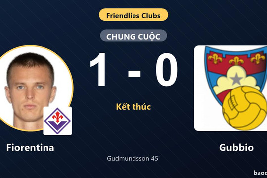 Fiorentina thắng tối thiểu Gubbio trong trận giao hữu CLB