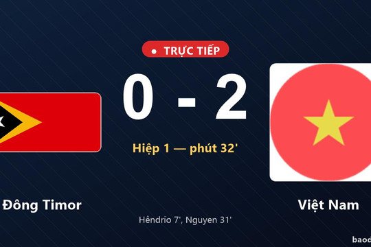 Trực tiếp Đông Timor vs Việt Nam: Việt Nam nhân đôi cách biệt