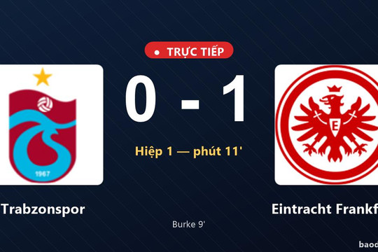 Trực tiếp Trabzonspor vs Eintracht Frankfurt: Eintracht Frankfurt mở tỷ số