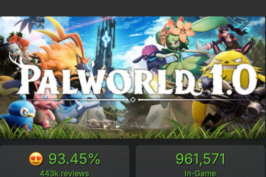 Palworld 1.0 đạt mốc 1 triệu người chơi trên Steam và vượt 30 triệu bản bán ra