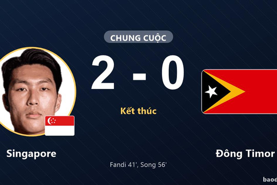 Singapore giữ ngôi đầu, Đông Timor nín thở chờ suất đi tiếp