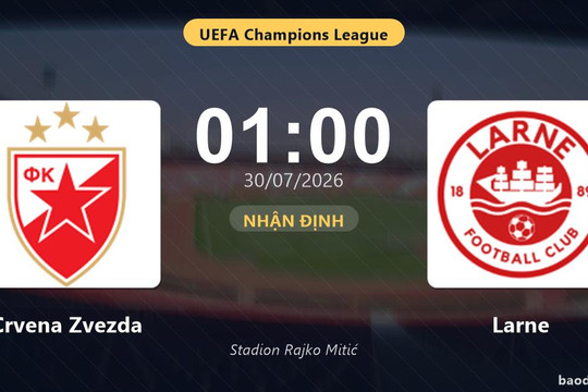 Nhận định Crvena Zvezda vs Larne: đội hình dự kiến