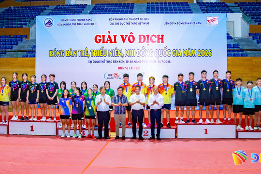 Đà Nẵng giành 11 huy chương tại Giải vô địch bóng bàn trẻ, thiếu niên, nhi đồng quốc gia 2026