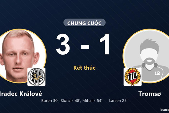 Hradec Králové ngược dòng hạ Tromsø, khép lại trận cầu 3-1