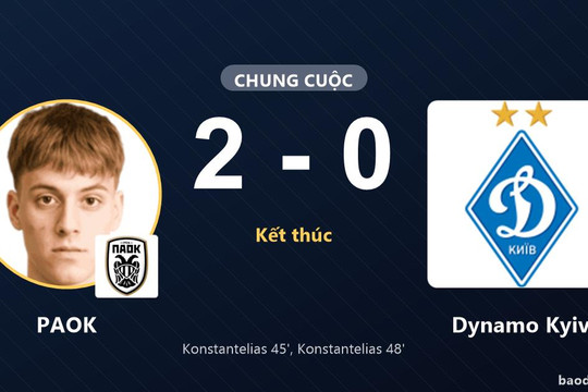 PAOK hạ Dynamo Kyiv, Konstantelias tỏa sáng tại Toumbas