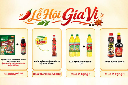 Bách Hóa XANH tung khuyến mãi Lễ Hội Gia Vị tháng 8 với loạt deal 1.000 đồng và Mua 1 Tặng 1