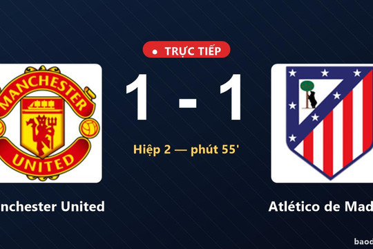 Trực tiếp Manchester United vs Atlético de Madrid: Hai đội hòa 1-1