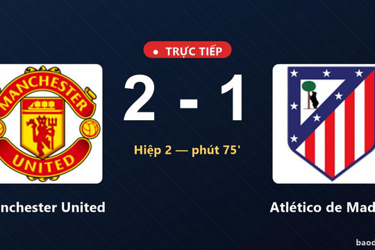 Trực tiếp Manchester United vs Atlético de Madrid: Manchester United dẫn 2-1