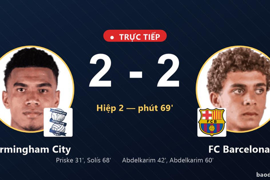 Trực tiếp Birmingham City vs FC Barcelona: Birmingham City gỡ hòa 2-2