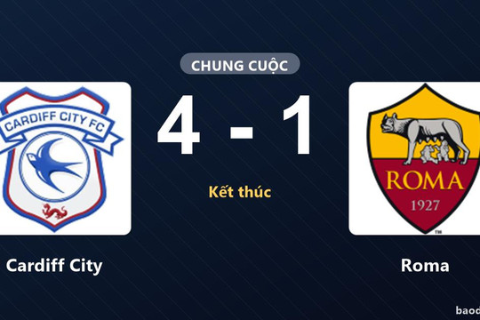 Cardiff City thắng đậm Roma trong trận giao hữu tại Cardiff