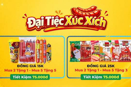 Bách hóa XANH tung chương trình Đại tiệc xúc xích: Đồng giá từ 15K, Mua 5 Tặng 5