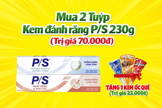 Mẹo săn quà tặng nước ngọt 1.5L hoặc kem Celano khi mua kem đánh răng P/S tại Bách hóa XANH