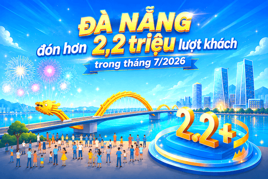 Đà Nẵng đón hơn 2,2 triệu lượt khách trong tháng 7/2026