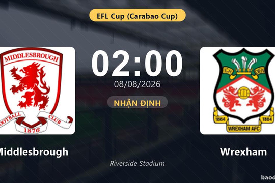 Nhận định Middlesbrough vs Wrexham: đội hình dự kiến
