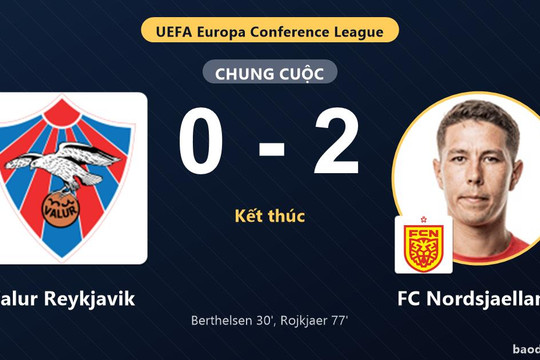 Valur Reykjavik thất thế, FC Nordsjaelland thắng ở vòng loại thứ ba