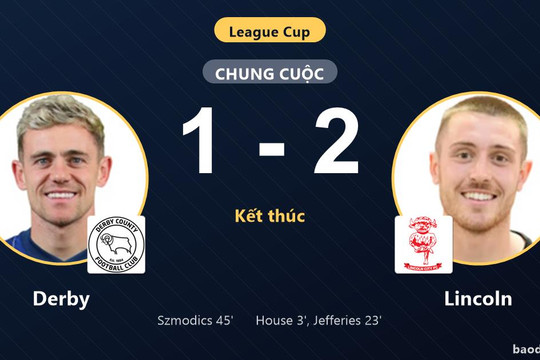 Derby 1-2 Lincoln: Lincoln giành chiến thắng
