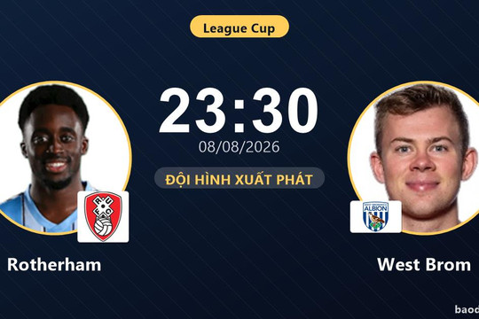 Trực tiếp Rotherham vs West Brom: Đội hình xuất phát