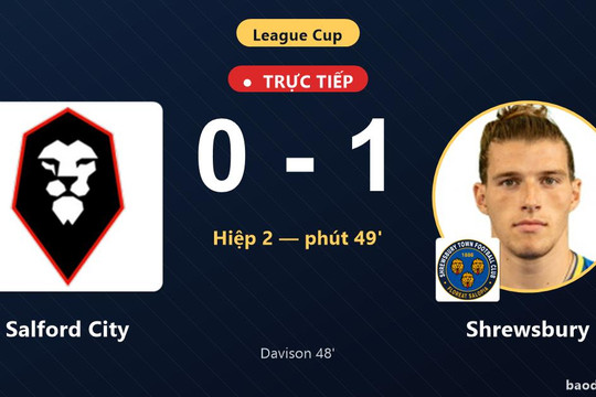 Trực tiếp Salford City vs Shrewsbury: Shrewsbury mở tỷ số