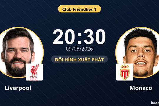 Trực tiếp Liverpool vs Monaco: Đội hình xuất phát