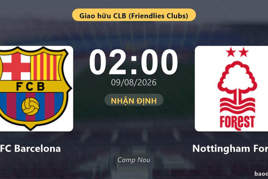 Nhận định FC Barcelona vs Nottingham Forest: đội hình dự kiến