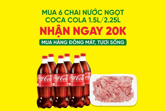 Cách nhận phiếu mua hàng 20.000 đồng khi mua 6 chai Coca-Cola online tại Bách hóa XANH