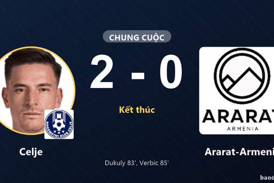 Ghi 2 bàn chớp nhoáng cuối trận, Celje khuất phục Ararat-Armenia