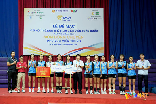 Bế mạc vòng loại bóng chuyền Đại hội Thể dục Thể thao Sinh viên toàn quốc khu vực miền Trung