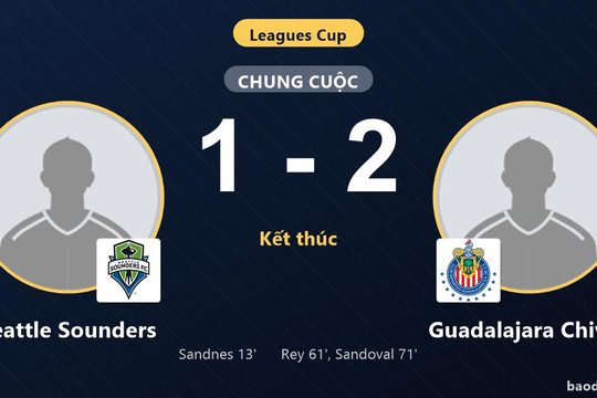Thua ngược Guadalajara Chivas 1-2 trên sân nhà, Seattle Sounders ôm hận tại Leagues Cup