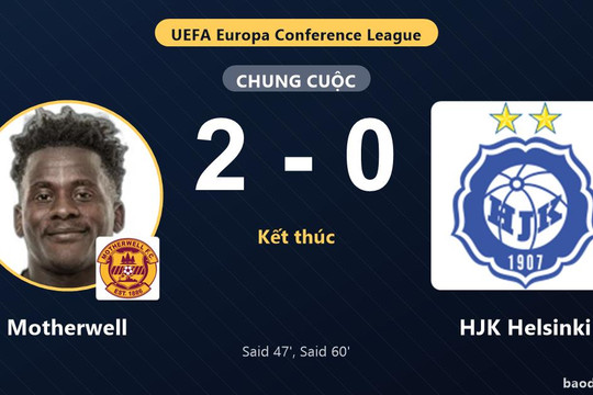 HJK Helsinki vấp ngã tại Fir Park, Motherwell chiếm ưu thế nhờ chiến thắng 2-0