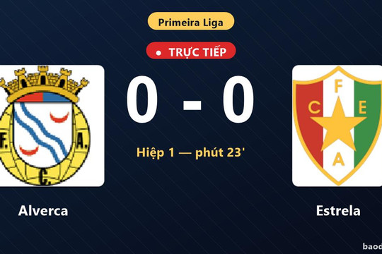 Trực tiếp Alverca vs Estrela: Hết hiệp 1, hòa 0-0