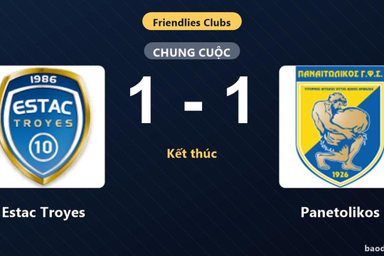 Gỡ hòa ở hiệp hai, Estac Troyes chia điểm với Panetolikos