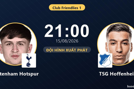 Trực tiếp Tottenham Hotspur vs TSG Hoffenheim: Thế trận giằng co trong 25 phút đầu, chưa có bàn thắng