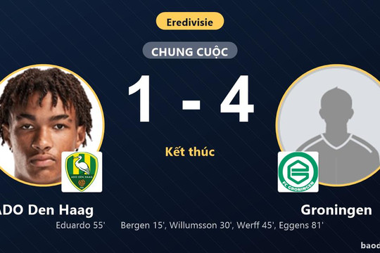 Thắng đậm ADO Den Haag 1-4, Groningen vươn lên vị trí thứ 6 Eredivisie