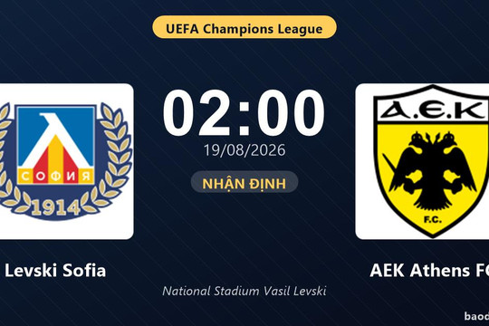 Nhận định Levski Sofia vs AEK Athens FC: đội hình dự kiến