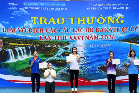 Đà Nẵng giành 16 huy chương tại Giải vô địch các câu lạc bộ Karate quốc gia