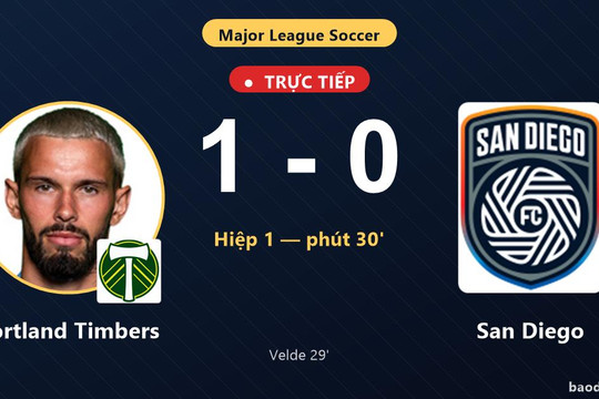 Trực tiếp Portland Timbers vs San Diego: Portland Timbers mở tỷ số