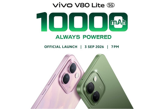 vivo V80 Lite 5G ấn định ngày ra mắt 3/9: Pin 10.000 mAh khổng lồ cùng sạc nhanh 44W