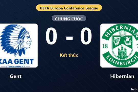 Gent và Hibernian bất phân thắng bại trong trận cầu không bàn thắng